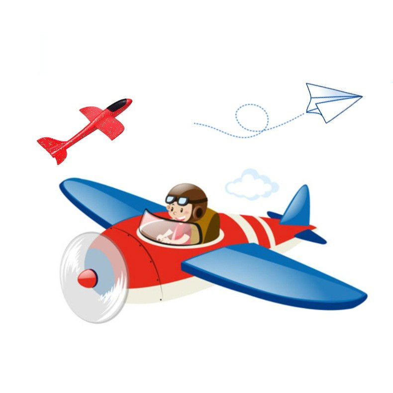 Pistol cu Lansator de Avion, Flippy, din Polistiren+Plastic, +3 Ani, Avion 24 cm, Lansare 10 m, cu Lumini, Albastru/Rosu [4]