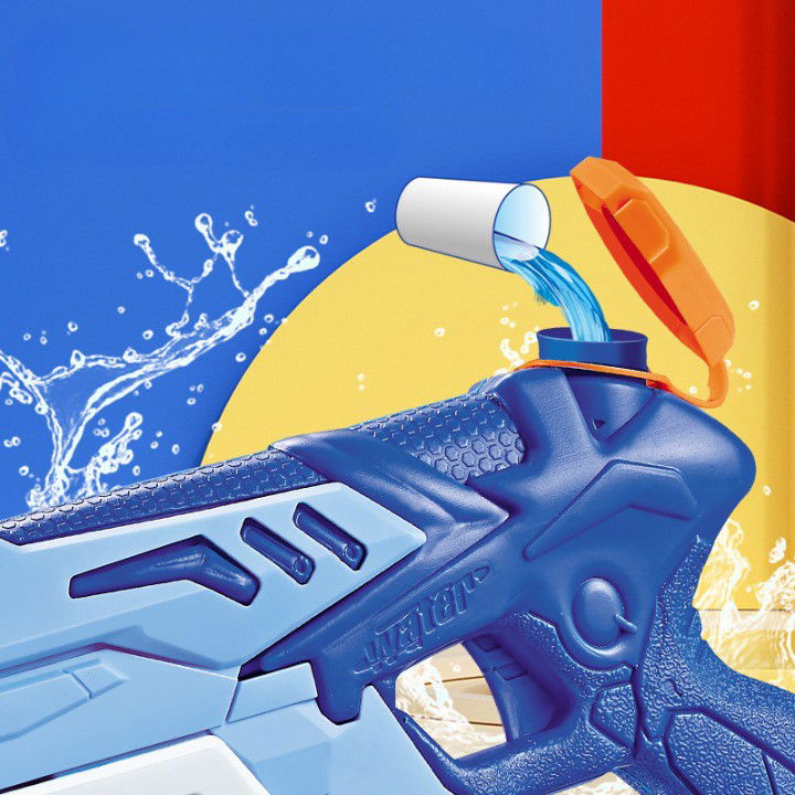 Pistoale cu apa - Pistol cu Apa pentru Copii, Flippy, Rezervor 300ml, Maner de Transport, Pentru Piscina/Plaja, Lungime 31.5 cm, Jucarie Distractiva, 3ani+, Albastru/Alb