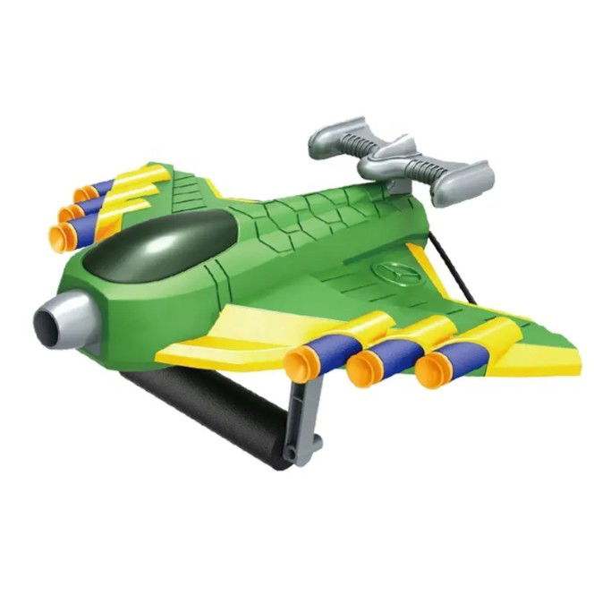 Jucaruie cu Lansator pentru Copii, Flippy, Lanseaza Manual, Tinta, Avion, 20 de Gloante din Material Moale, Joc Interactiv, 24x23.5x6.3 cm, Verde [9]