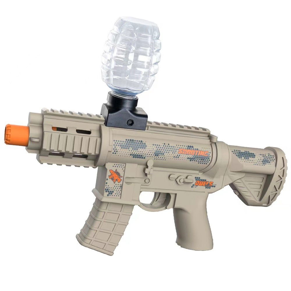 Mitraliere cu Bile Hidrogen - Mitraliera de jucarie electrica Flippy cu bile de hidrogen de gel, gun bluster, tragere in rafala, varsta peste 6 ani, 2 in 1 bile si ventuze, ochelari de protectie, 5000 de bile incluse, cablu de inc