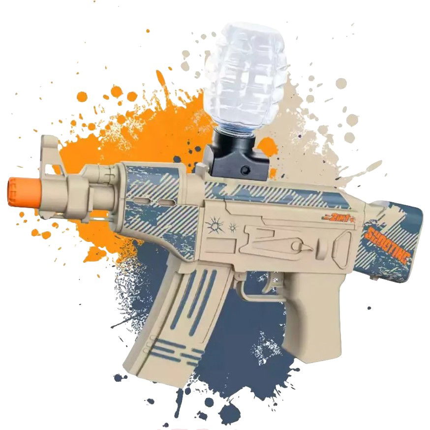 Mitraliera de jucarie electrica Flippy cu bile de hidrogen de gel, gun bluster, tragere in rafala, varsta peste 6 ani, ochelari de protectie, 5000 de bile incluse, cablu de incarcare, 28x31 cm, AK47,  [3]