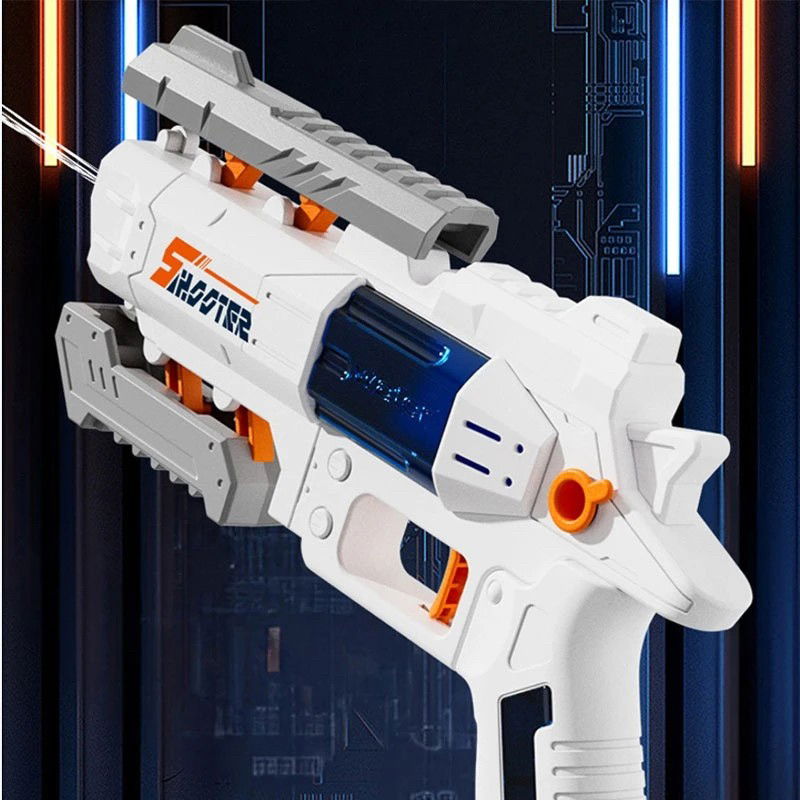 Pistol Manual cu Apa, Flippy, Jucarie Pistol cu Apa Sigur Pentru Copii, Design Nou S-Shooter Atractiv, 23 x 14.5 cm, Alb [4]