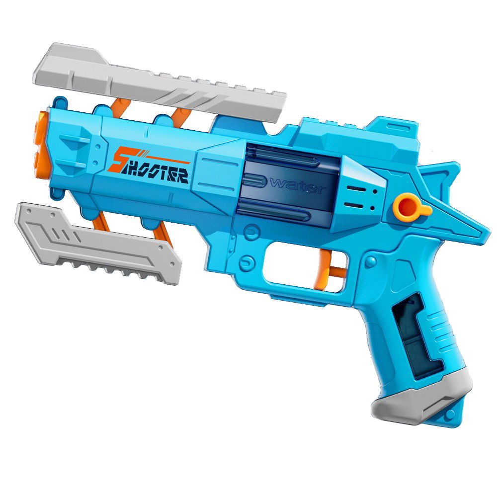 Pistoale cu apa - Pistol Manual cu Apa, Flippy, Jucarie Pistol cu Apa Sigur Pentru Copii, Design Nou S-Shooter Atractiv, 23 x 14.5 cm, Albastru