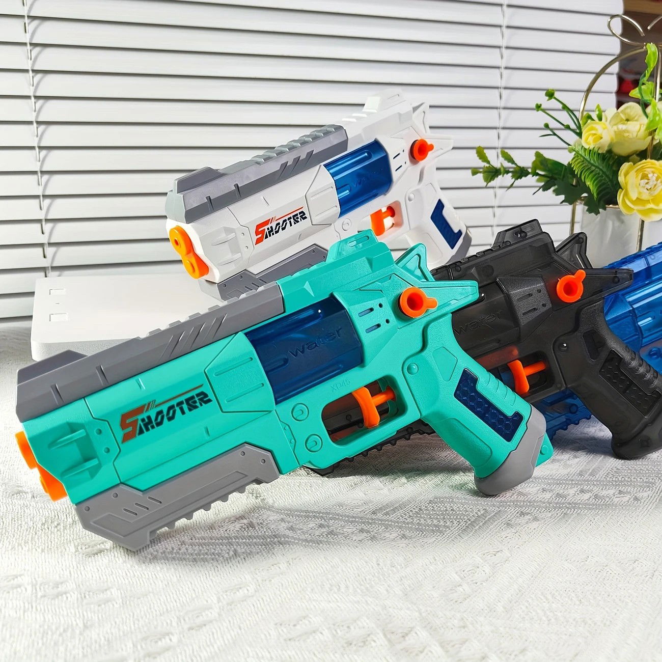 Pistol Manual cu Apa, Flippy, Jucarie Pistol cu Apa Sigur Pentru Copii, Design Nou S-Shooter Atractiv, 23 x 14.5 cm, Verde [3]
