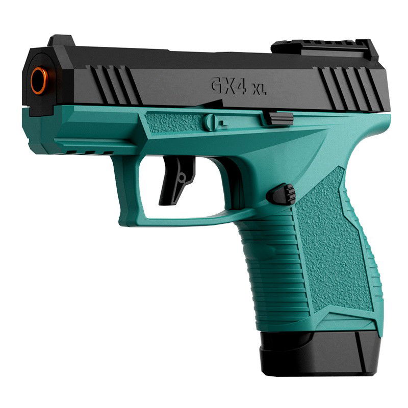 Jucarii pentru copii - Pistol de jucarie GX4 cu Ejectie, Flippy, de Explozie de buzunar, Makara BLOWBACK, Gloante Moi pentru Copii, 15 x 13 x 3.5 cm, Negru Verde
