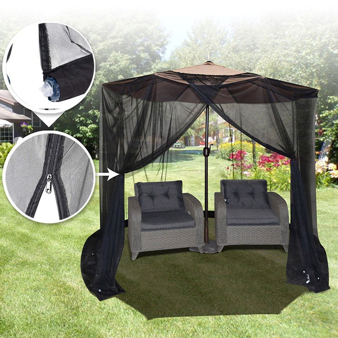 Corturi Evenimente si Articole Camping - Plasa anti-tantari si insecte Flippy, pentru umbrela de soare, inaltime 2.3, diametru 3 m, negru