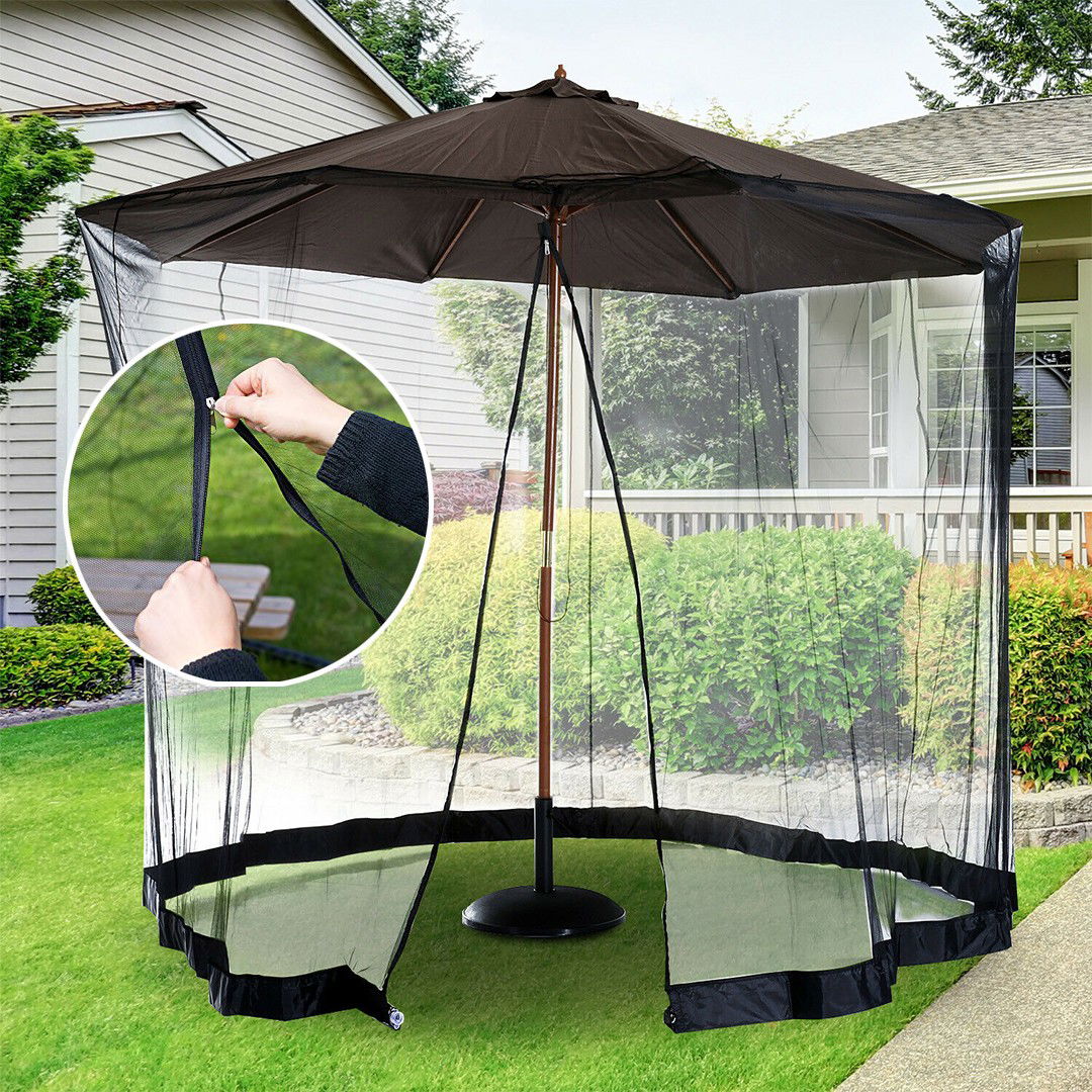 Plasa anti-tantari si insecte Flippy, pentru umbrela de soare, inaltime 2.3, diametru 3 m, negru [3]