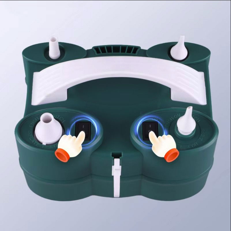 Pompa Electrica de Umflat Baloane, Flippy, cu Doua Iesiri, 220V, Putere 600W, Accesorii petrecere, Verde [3]