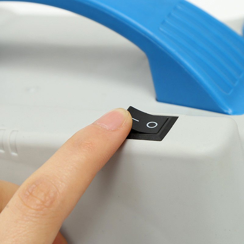 Pompa Electrica de Umflat Baloane, Flippy, cu Doua Iesiri, 220V, Putere 700W, Accesorii petrecere, Albastru-Gri [4]