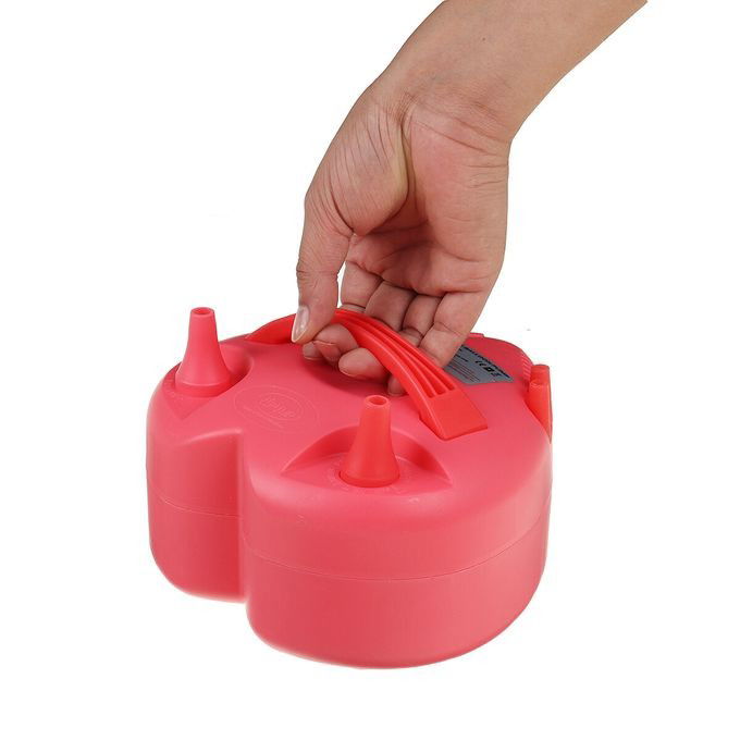 Pompe Baloane - Pompa Electrica Pentru Umflat Baloane, 600 W, in Forma de Inima, Doua Capete de Umflat, din Plastic, Rosu