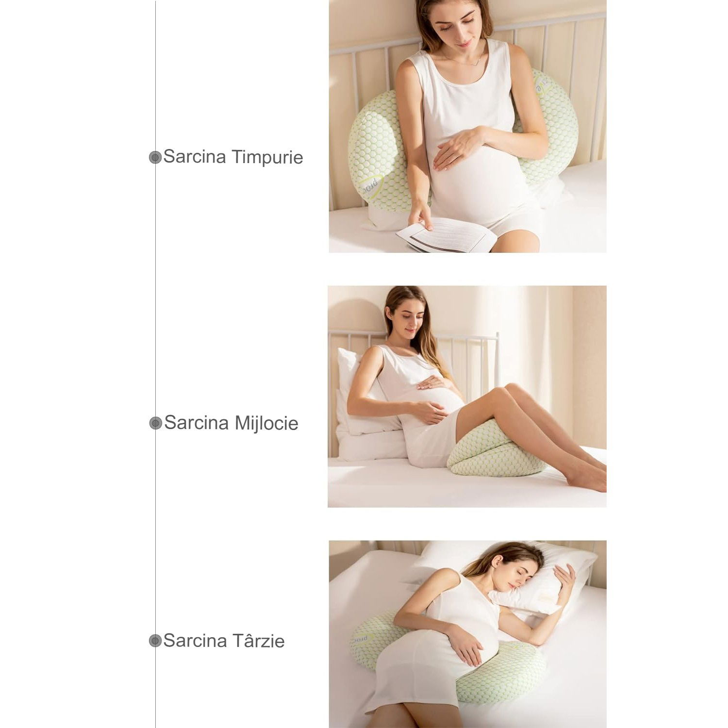 Set Perna pentru Gravide, Flippy, Husa Detasabila, Utilizare in Forma H si U, Reglabila, Latime Ajustabila, Proactive, Verde [3]