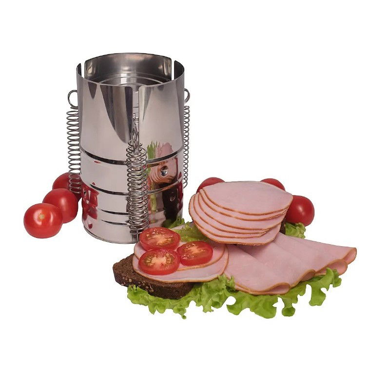 Presa din inox Flippy, pentru preparat sunca presata, cu capac, dimensiune reglabila in 3 trepte, 15 x 15 x 18 cm, argintiu [10]