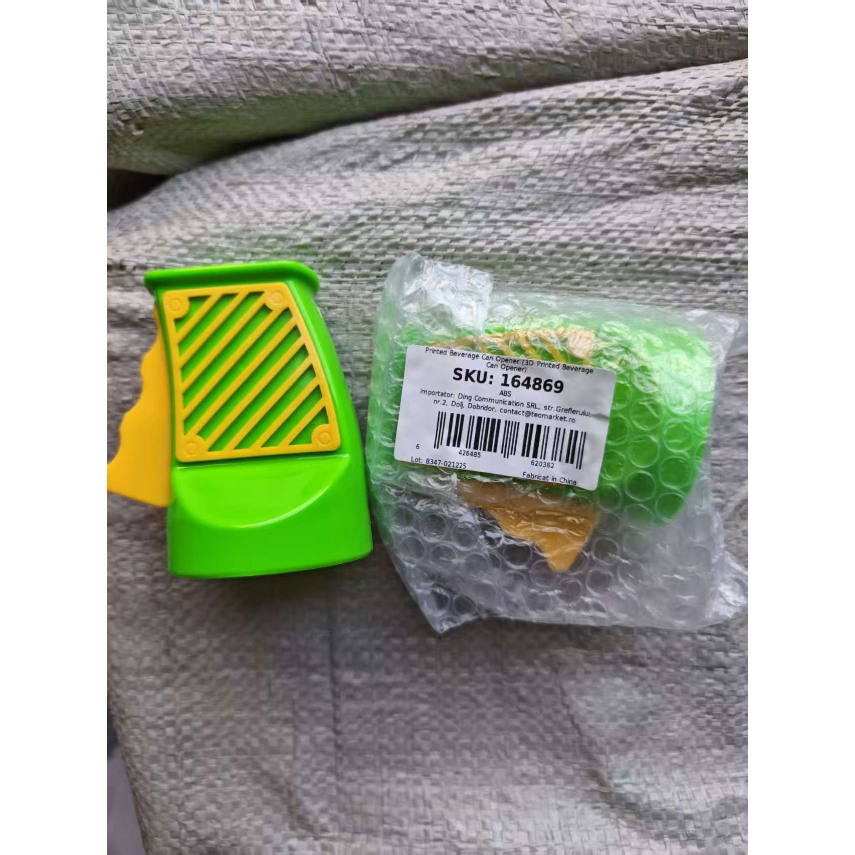 Curăţător, Desfăcător, Răzătoare - Desfacator Doze, Flippy, din ABS, 10.7 x 8 cm, Manual, Galben/Verde