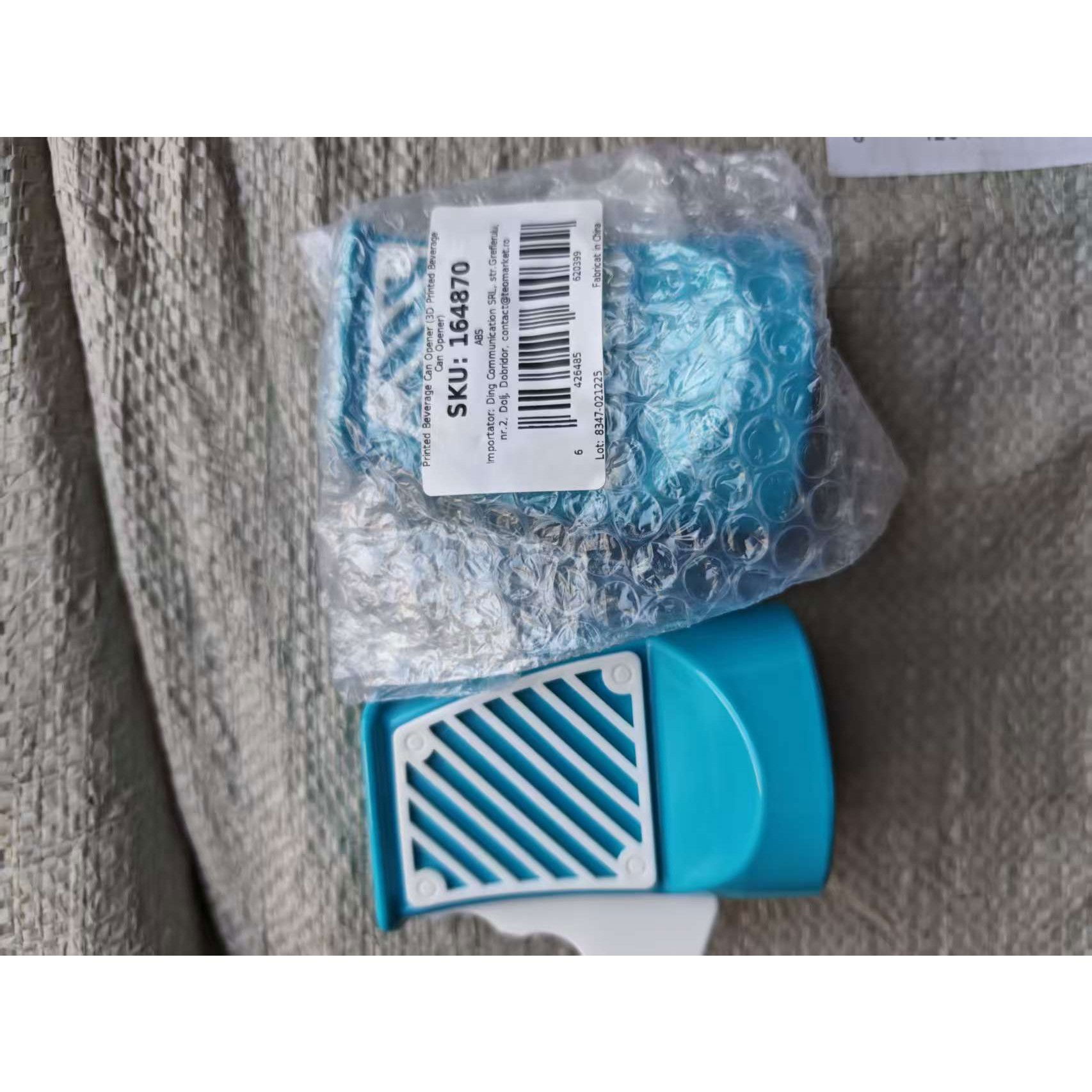 Curăţător, Desfăcător, Răzătoare - Desfacator Doze, Flippy, din ABS, 10.7 x 8 cm, Manual, Albastru Deschis/Alb