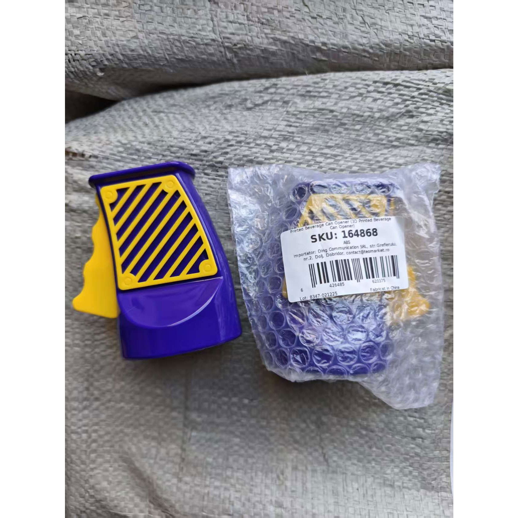 Curăţător, Desfăcător, Răzătoare - Desfacator Doze, Flippy, din ABS, 10.7 x 8 cm, Manual, Albastru/Galben