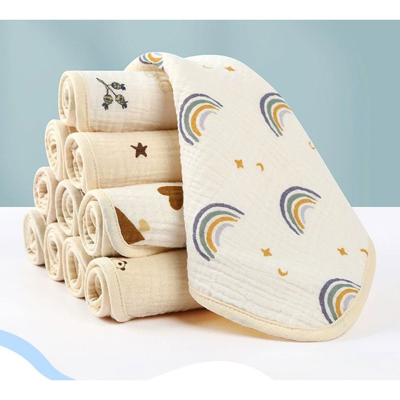 Prosop Absorbant, Flippy, din Bumbac, 25 x 25 cm, Model Curcubeu, cu Agatatoare, Bej [5]