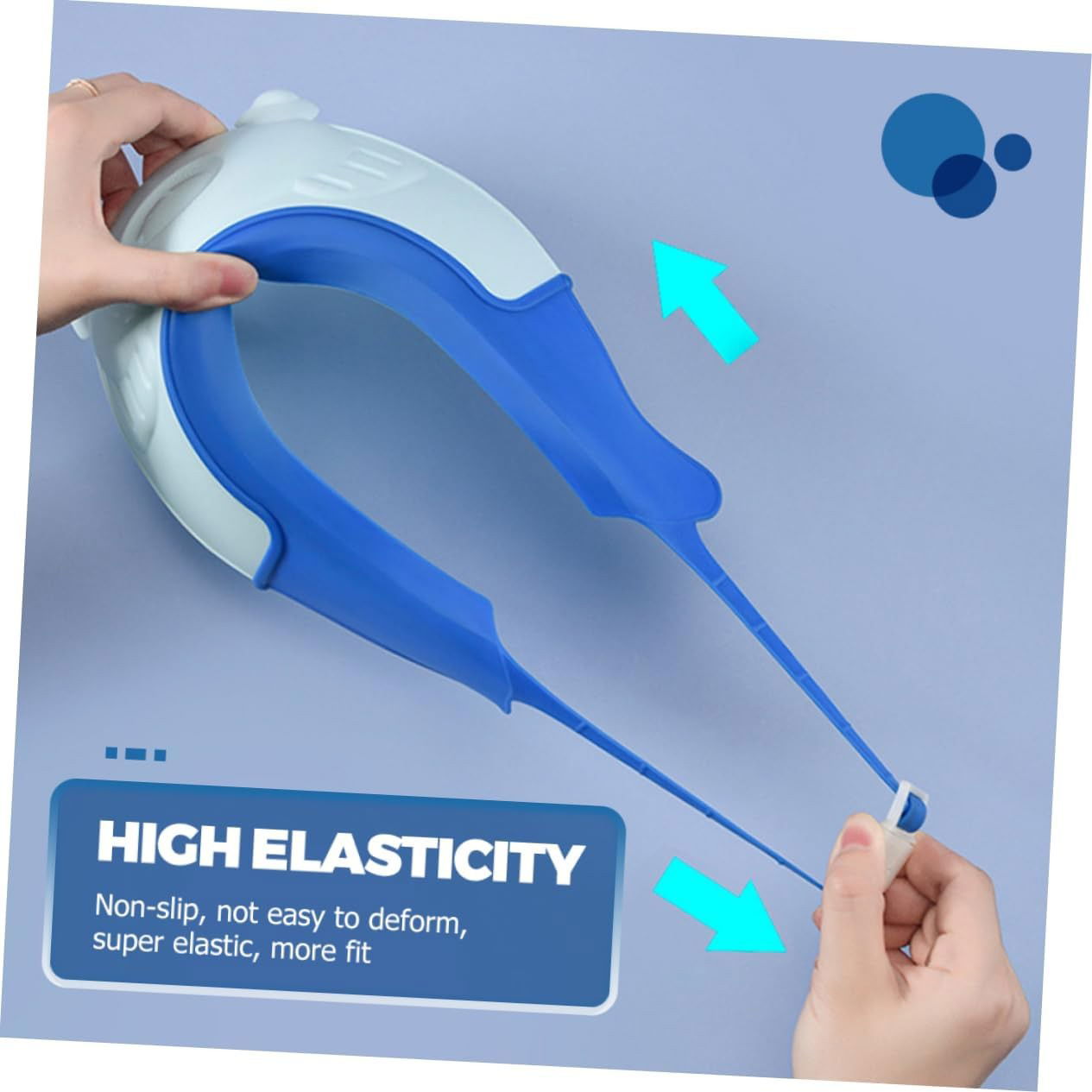 Viziera de Protectie Baie Pentru Copii, Fippy, Model Broasca, Dimensiune ajustabila, Durabil, Usor de curatat, Impotriva Samponului, pentru Ochi si Urechi, TPE+PP, 24x23 cm, Albastru [5]