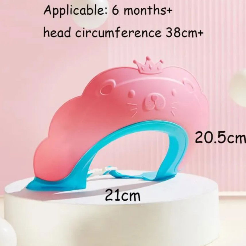 Viziera de Protectie Baie Pentru Copii, Fippy, Model Coronita Leu, Dimensiune ajustabila, Durabil, Usor de curatat, Impotriva Samponului, pentru Ochi si Urechi, TPE+PP, 21x20.5 cm, Roz [4]