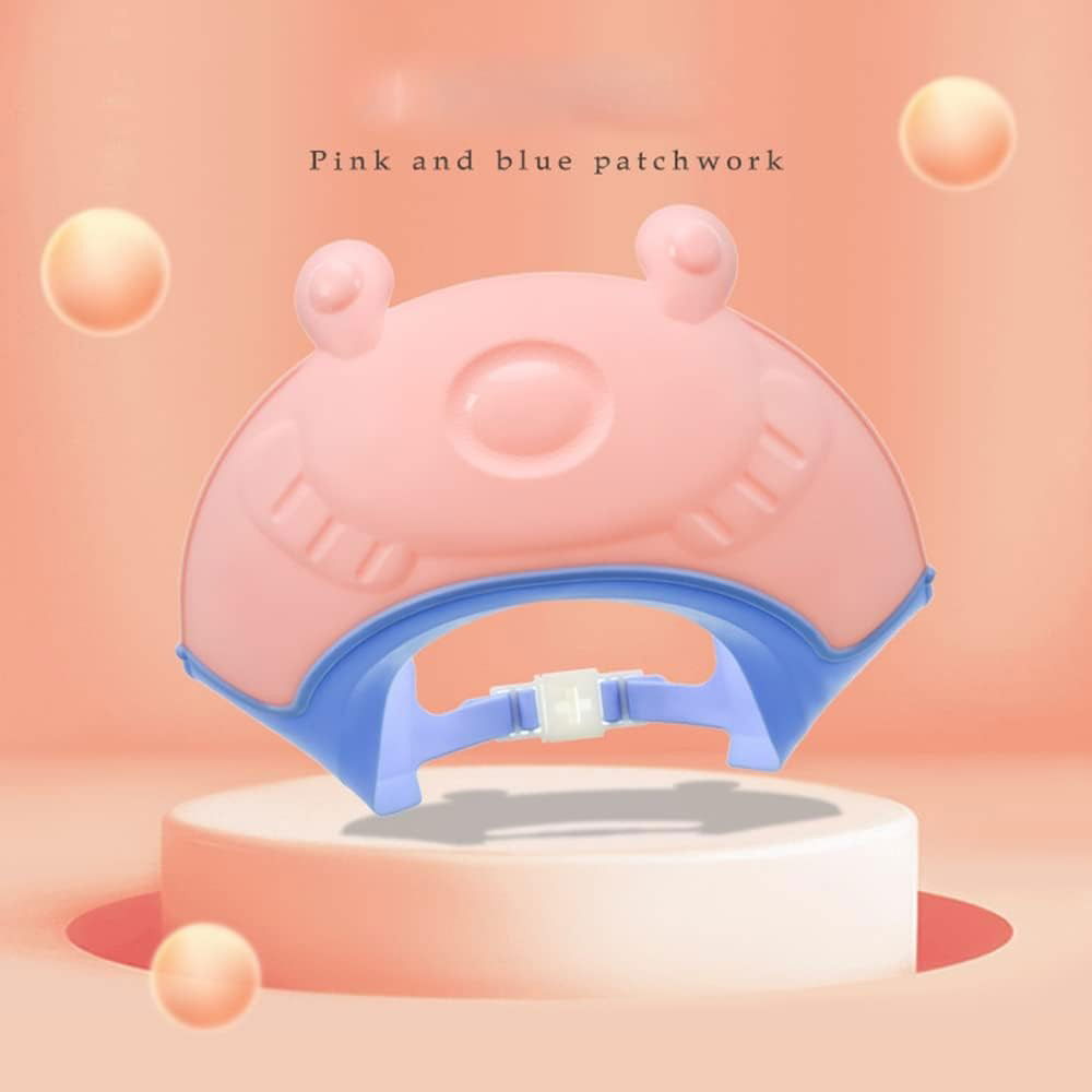 Articole pentru baie - Viziera de Protectie Baie Pentru Copii, Fippy, Model Broasca, Dimensiune ajustabila, Durabil, Usor de curatat, Impotriva Samponului, pentru Ochi si Urechi, TPE+PP, 24x23 cm, Roz