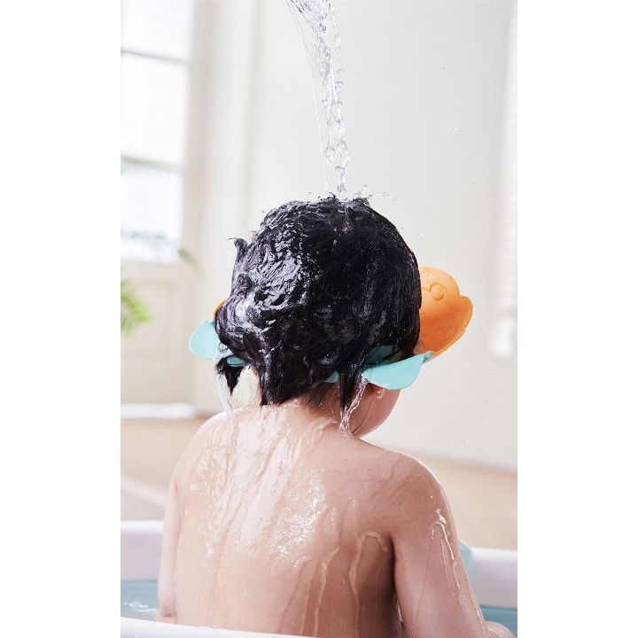 Viziera de Protectie Baie Pentru Copii, Fippy, Model Coronita Leu, Dimensiune ajustabila, Durabil, Usor de curatat, Impotriva Samponului, pentru Ochi si Urechi, TPE+PP, 21x20.5 cm, Portocaliu [4]