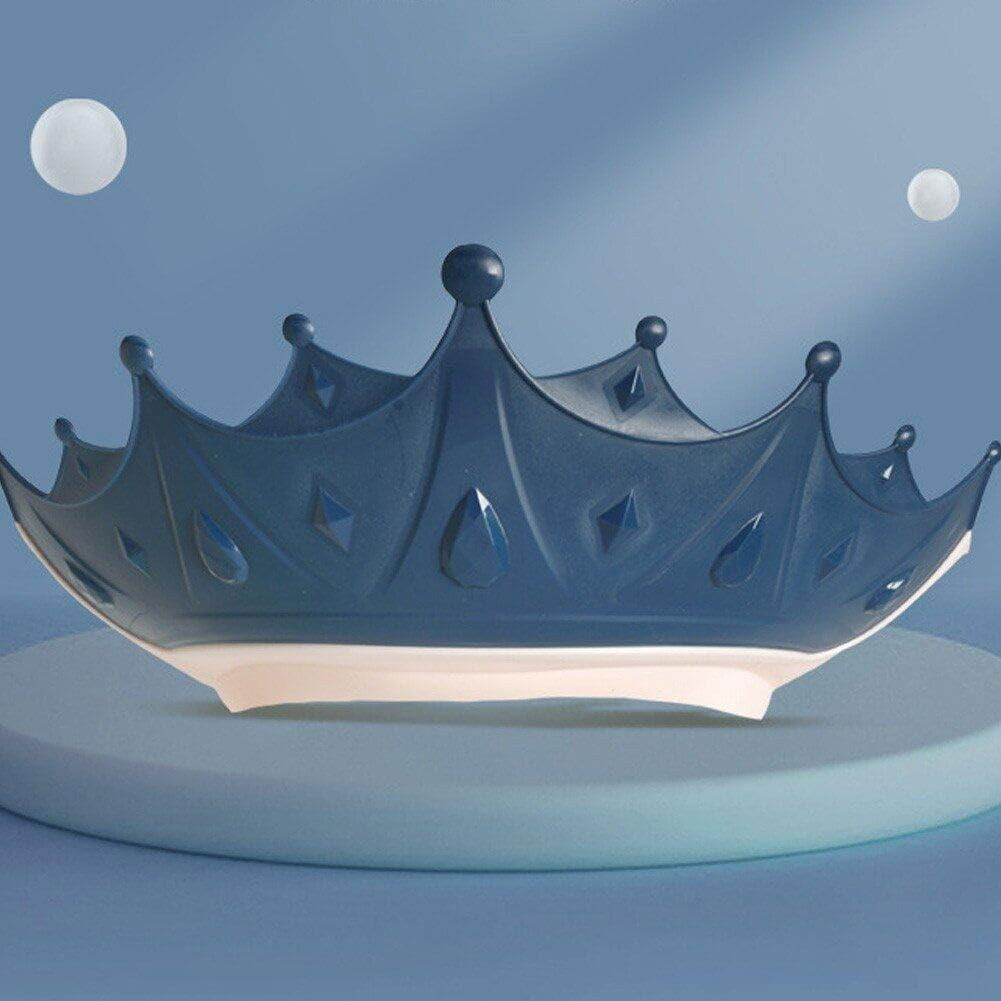 Viziera de Protectie Baie Pentru Copii, Fippy, Model Coroana, Dimensiune ajustabila, Durabil, Usor de curatat, Impotriva Samponului, pentru Ochi si Urechi, TPE+PP, 15x13 cm, Albastru Inchis [4]