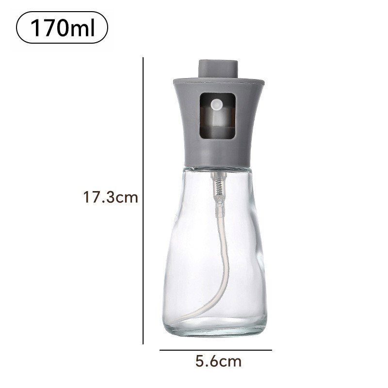 TeoMarket - Pulverizator pentru Ulei, Flippy, Pulverizator din Sticla pentru Otet sau Alte Lichide, Simplu Reincarcabil, Multifunctionale, 17.3 x 5.6 cm, Capacitatea 170 ml, Gri