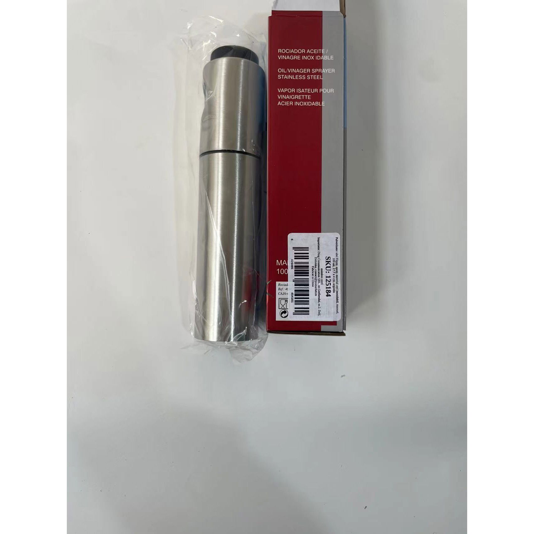 Pulverizator ulei Flippy, spray, material otel inoxidabil, manual, 100 ml, 17.7 x 4 cm, argintiu [10]