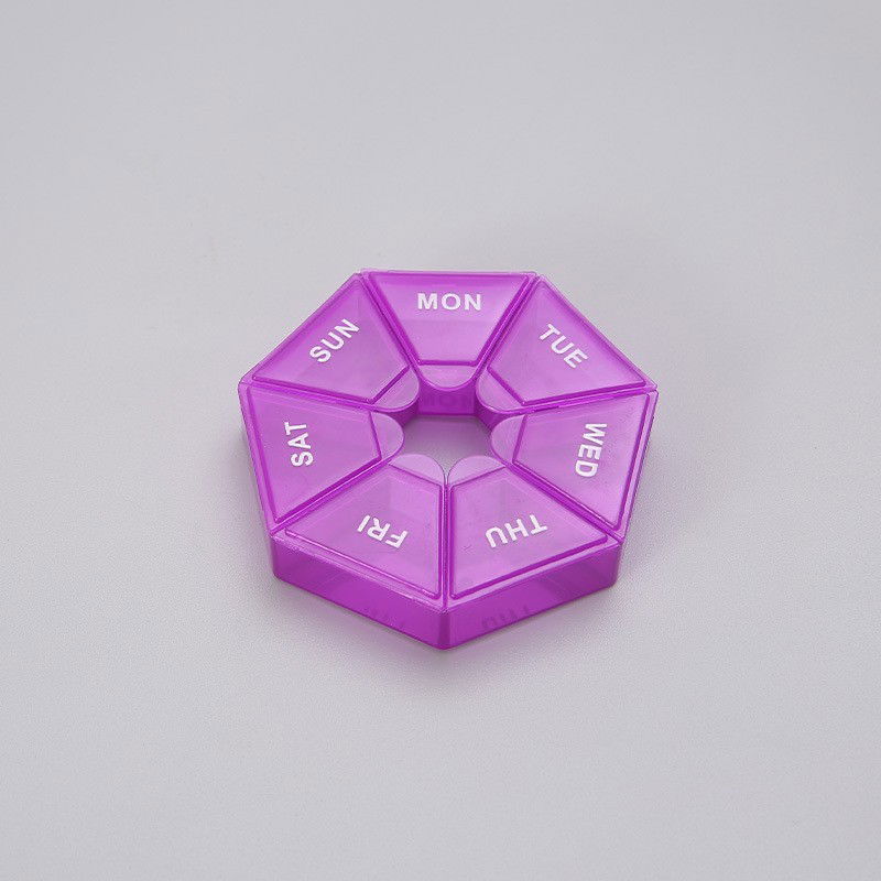 Cutie separator medicamente cu zilele saptamanii, Flippy, Plastic, 7 compartimente, Mov [3]