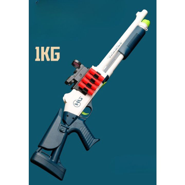 Pusca de Jucarie S686 Ultrarealista, UDL XM1014, Flippy, Manuala, cu Luneta, 10 de Proiectile din Spuma Moale, 5 Cartuse, 80 cm, 8 ani+, Alb [8]