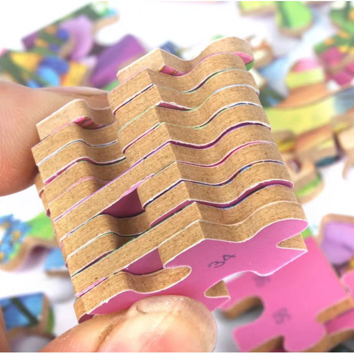 Puzzle 60 de Piese din Lemn in Cutie Metalica, Flippy, Model Scufita Rosie, Educativ, Dezvoltare Abilitati Cognitive, pentru Prescolari, 22.5x13.5 cm, Multicolor [7]