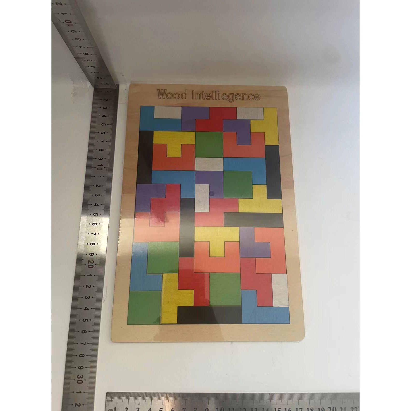 Puzzle Montessori, Flippy, din Lemn, Tip Tetris, +36 Luni, Forme Neregulate, 40 Piese, 26.5 x 17.7 cm, Multicolor [13]
