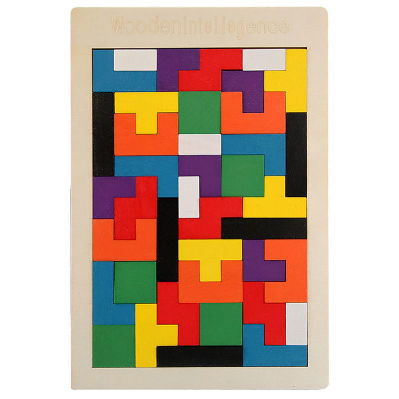 Puzzle Montessori, Flippy, din Lemn, Tip Tetris, +36 Luni, Forme Neregulate, 40 Piese, 26.5 x 17.7 cm, Multicolor [11]