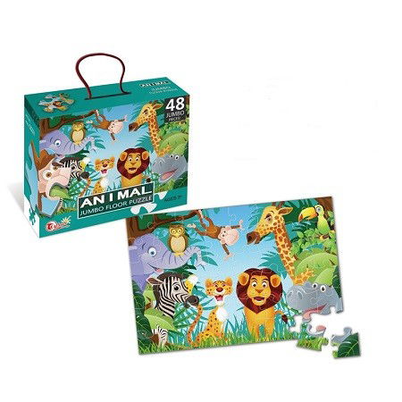 Puzzle pentru copii, jungla cu animale, 48 de piese [3]