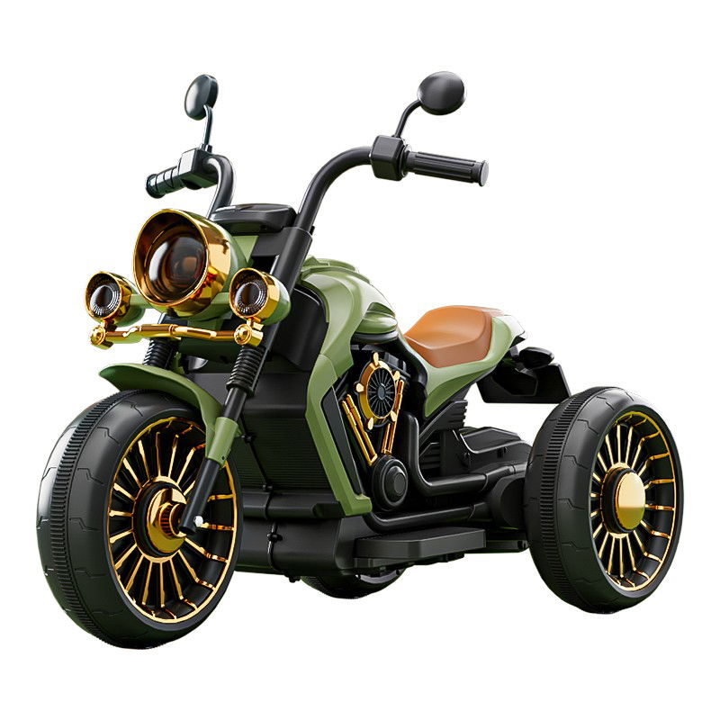 Motocicleta Electrica Flippy, cu Acumulator, Bluetooth, Sistem Anti-Rasturnare, Sistem de Lumini si Sunet, 1-8 Ani, 93 x 48 x 63 cm, Verde [1]