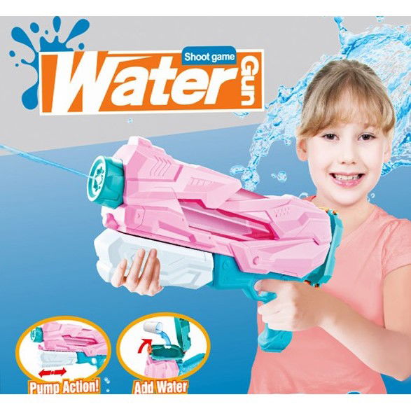 Pistol cu Apa pentru Copii, Rezervor, Pentru Piscina/Plaja, Flippy, 6ani+, Quick Fill, Roz, 600ML [7]