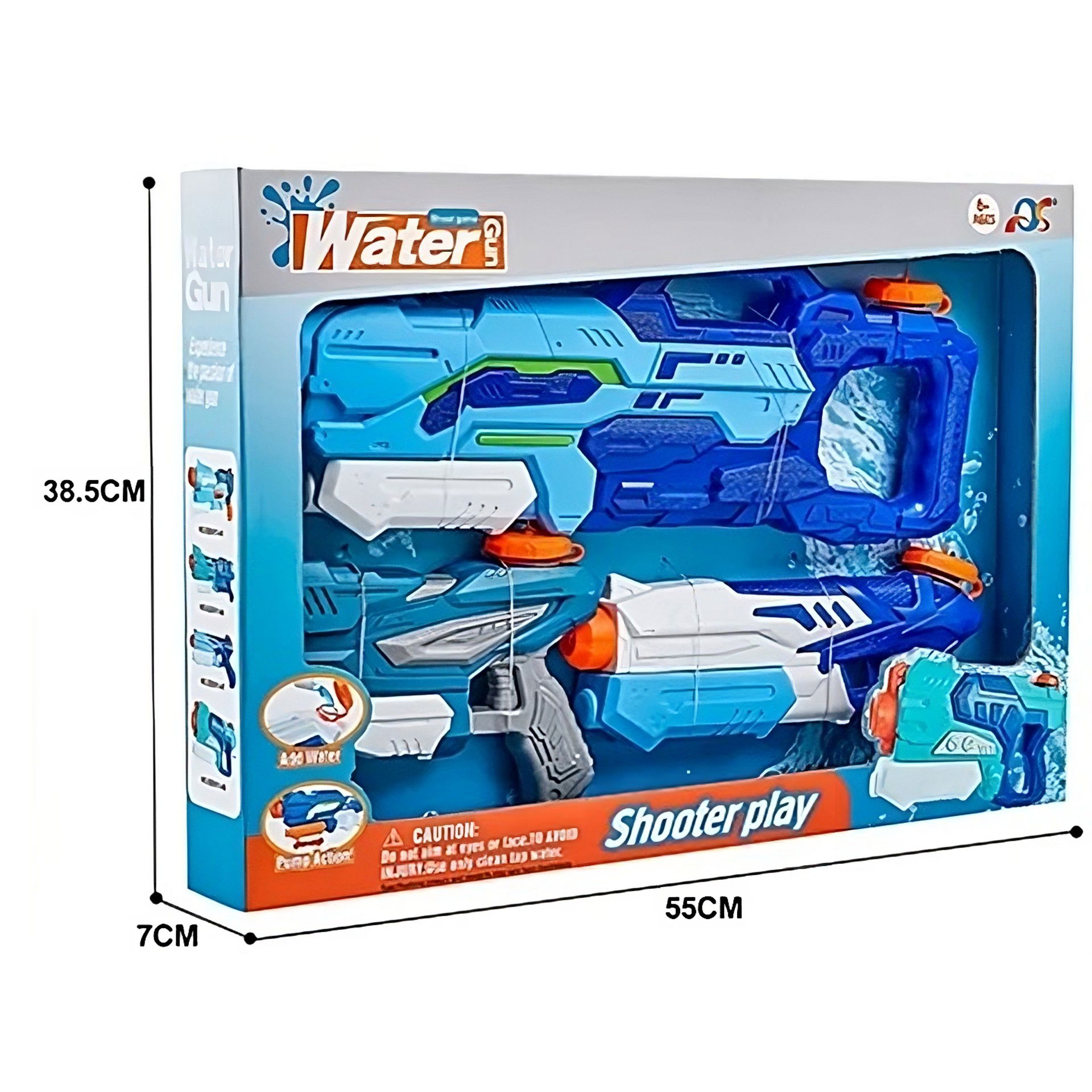 Set 3x Pistol cu Apa pentru Copii, Flippy, 6ani+, Albastru, 1x 1000 ML + 2x 300 ML [2]