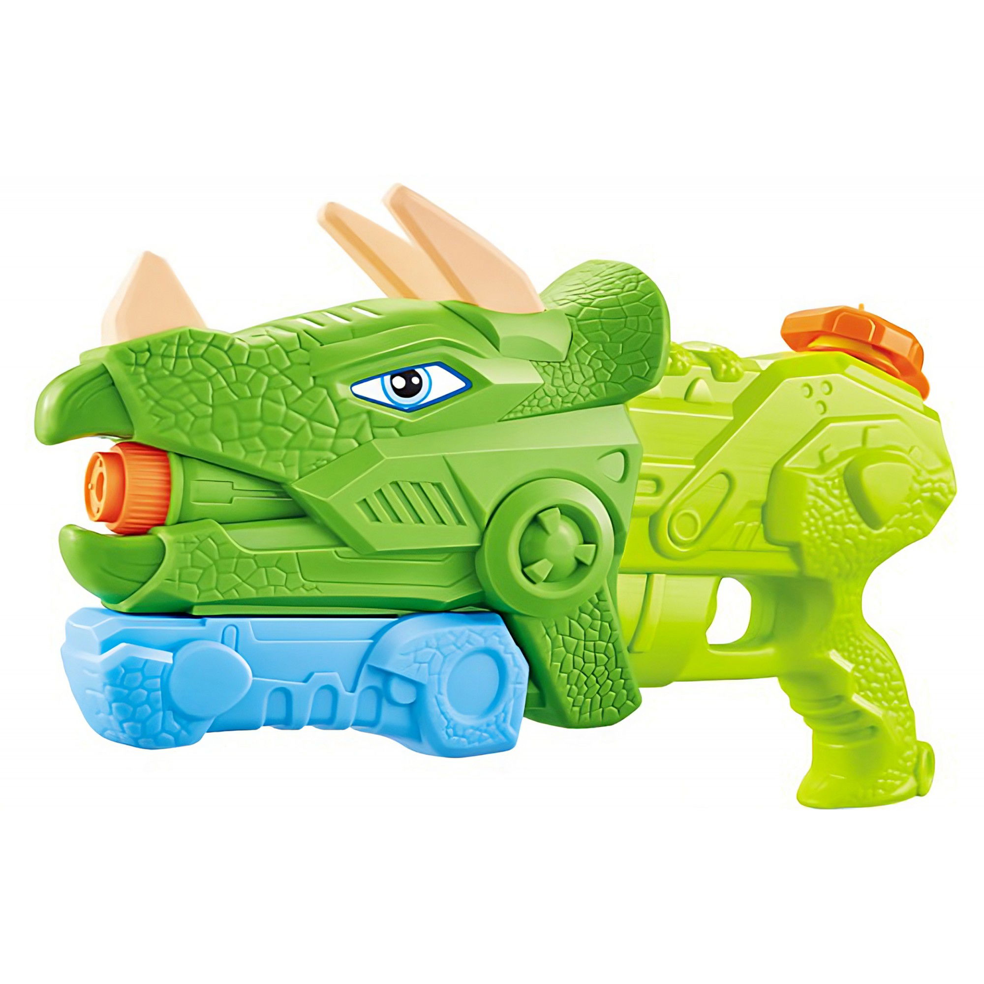 Pistoale cu apa - Pistol cu Apa pentru Copii, Rezervor, Pentru Piscina/Plaja, Flippy, 6ani+, Triceratops, 3 duze, Verde, 1330ML