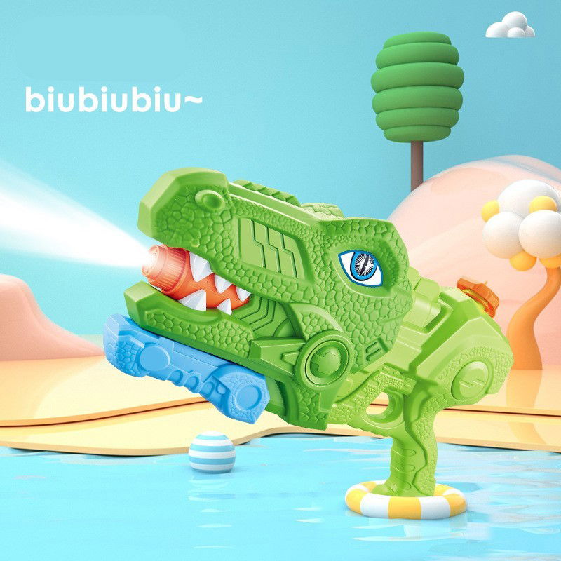 Pistol cu Apa pentru Copii, Rezervor, Pentru Piscina/Plaja, Flippy, 6ani+, Tiranozaur, 3 duze, Verde, 1440ML [3]