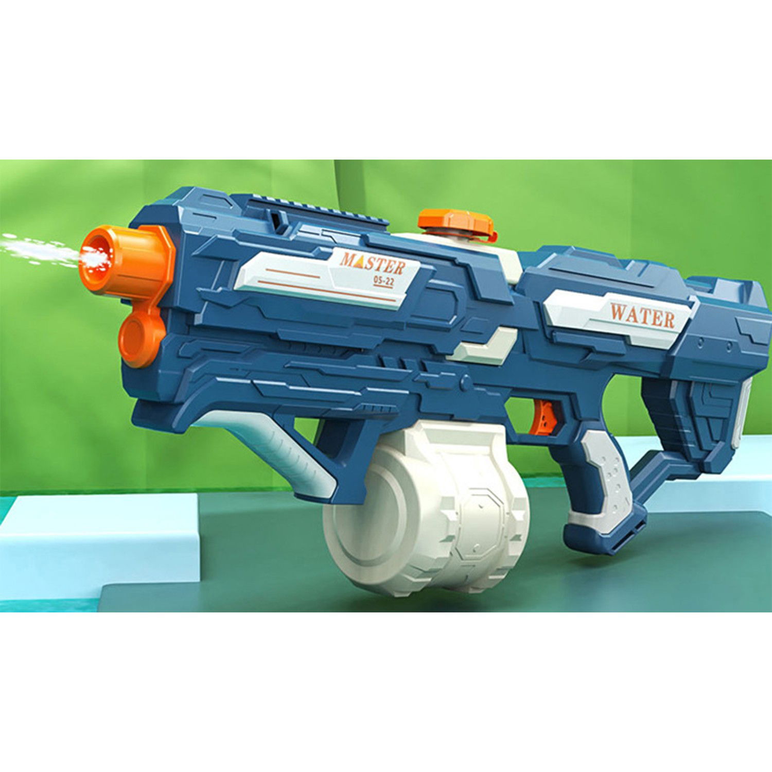 Pistoale cu apa - Pistol cu Apa pentru Copii, Rezervor 600ml, Flippy, 14ani+, cu baterie 1200mAh, Electric Burst, Albastru/Alb, 1000ML