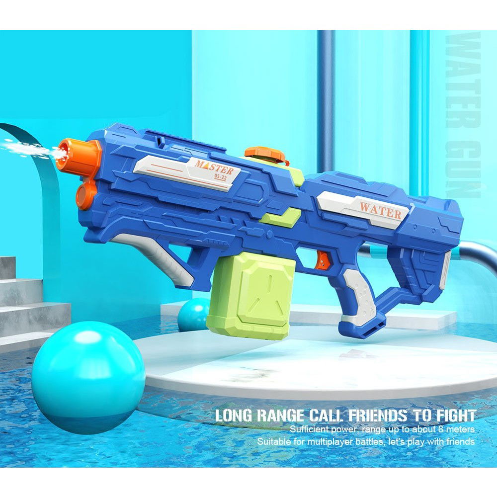 Pistol cu Apa pentru Copii, Rezervor 600ml, Flippy, 14ani+, cu baterie 1200mAh, Electric Burst, Albastru/Verde, 800ML [3]