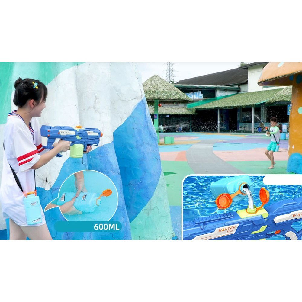 Pistoale cu apa - Pistol cu Apa pentru Copii, Rezervor 600ml, Flippy, 14ani+, cu baterie 1200mAh, Electric Burst, Albastru/Verde, 800ML