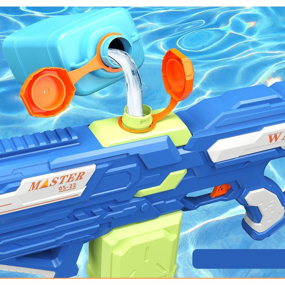 Pistol cu Apa pentru Copii, Rezervor 600ml, Flippy, 14ani+, cu baterie 1200mAh, Electric Burst, Albastru/Verde, 800ML [7]