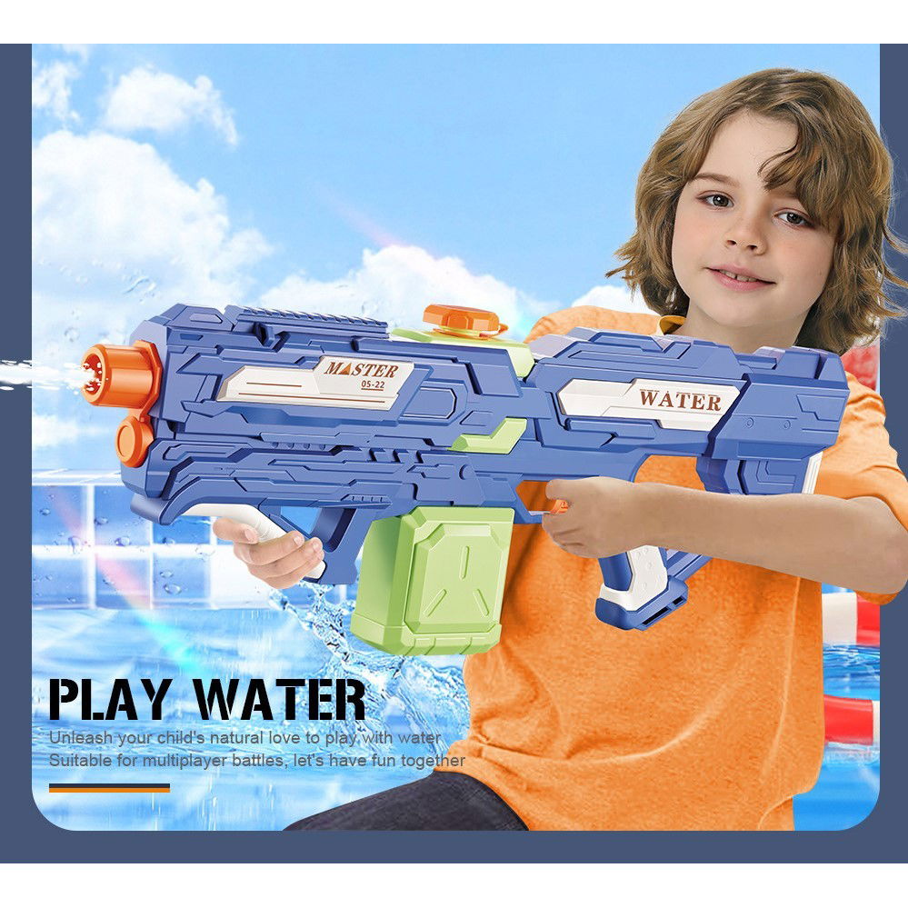 Pistol cu Apa pentru Copii, Rezervor 600ml, Flippy, 14ani+, cu baterie 1200mAh, Electric Burst, Albastru/Verde, 800ML [5]