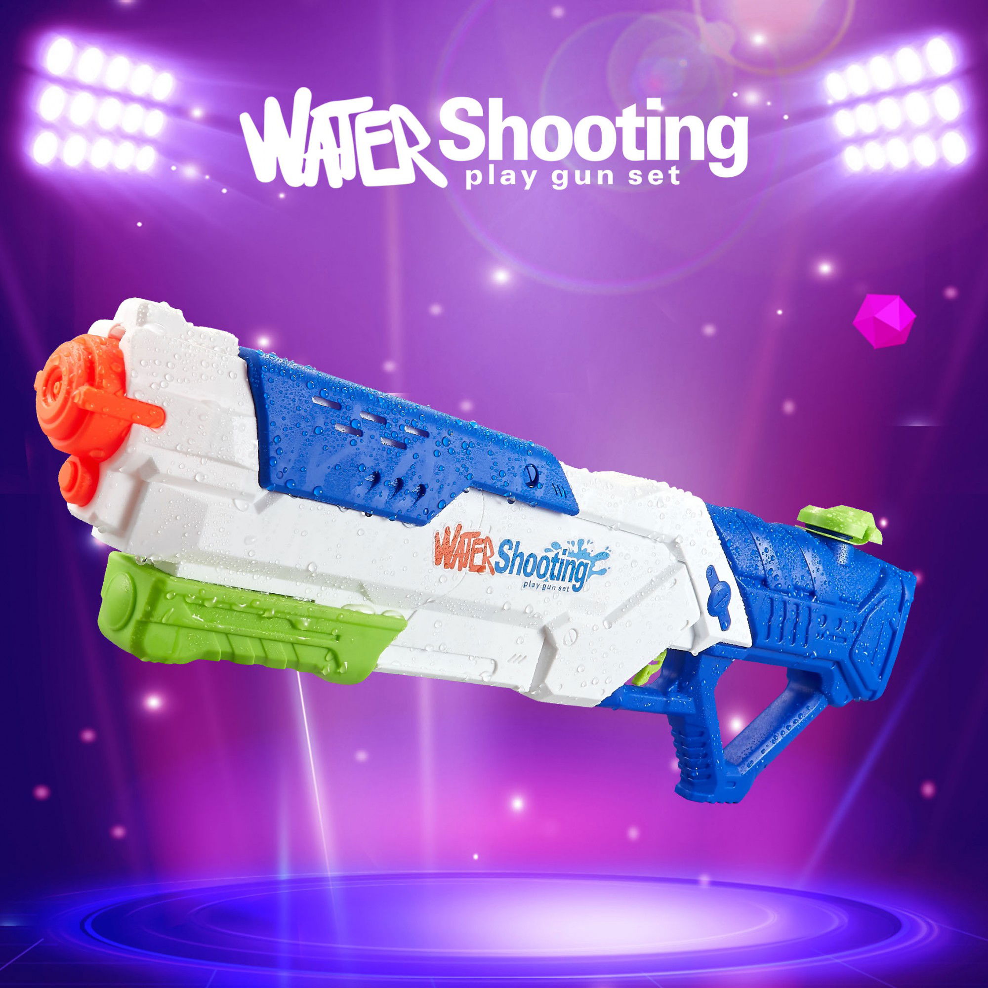 Pistol cu Apa pentru Copii, Rezervor, Pentru Piscina/Plaja, Flippy, 6ani+, Multicolor, 1200ML [6]