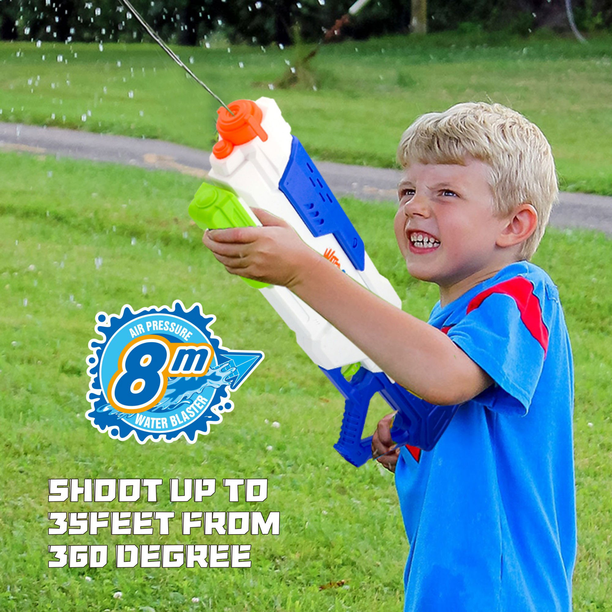 Pistol cu Apa pentru Copii, Rezervor, Pentru Piscina/Plaja, Flippy, 6ani+, Multicolor, 1200ML [4]