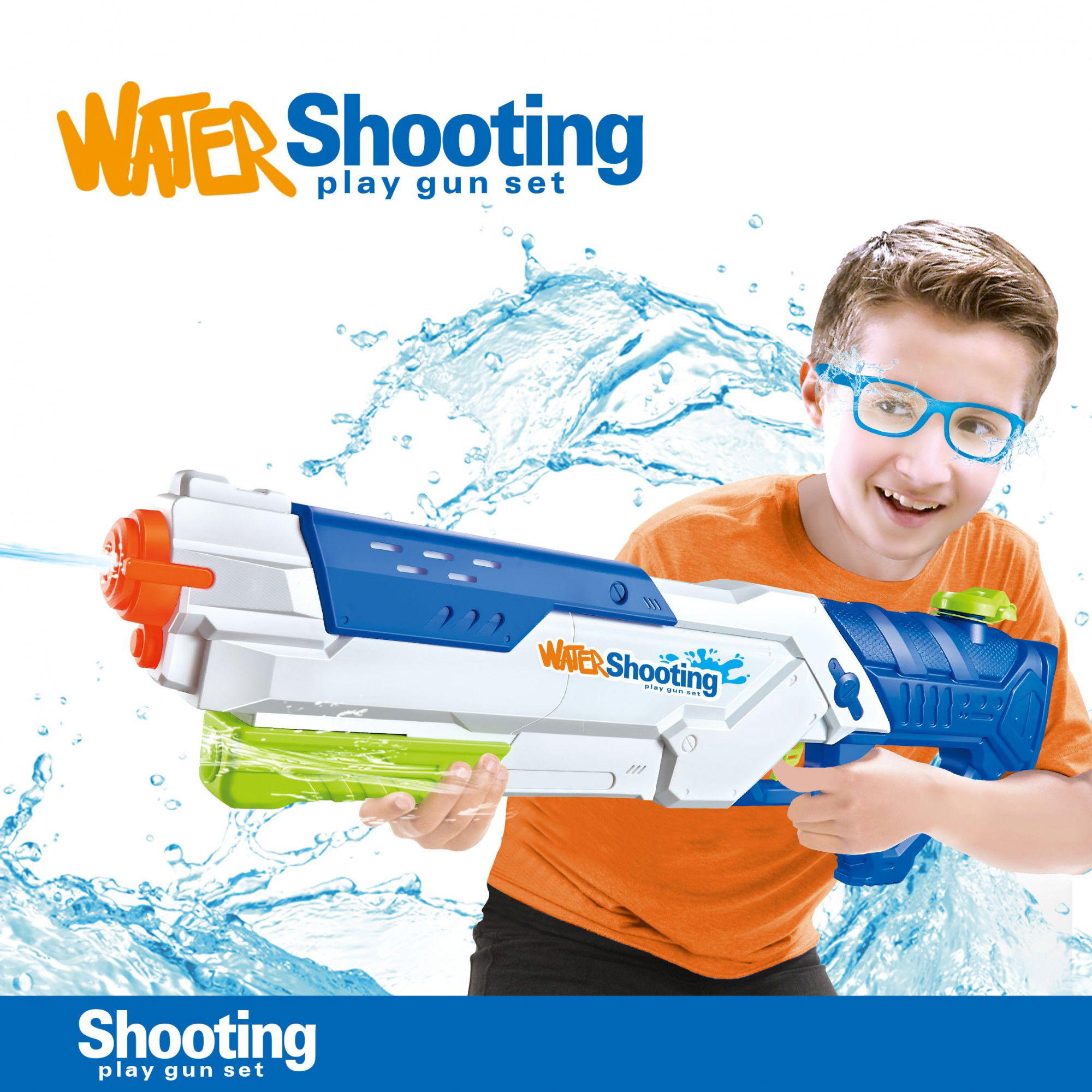 Pistoale cu apa - Pistol cu Apa pentru Copii, Rezervor, Pentru Piscina/Plaja, Flippy, 6ani+, Multicolor, 1200ML