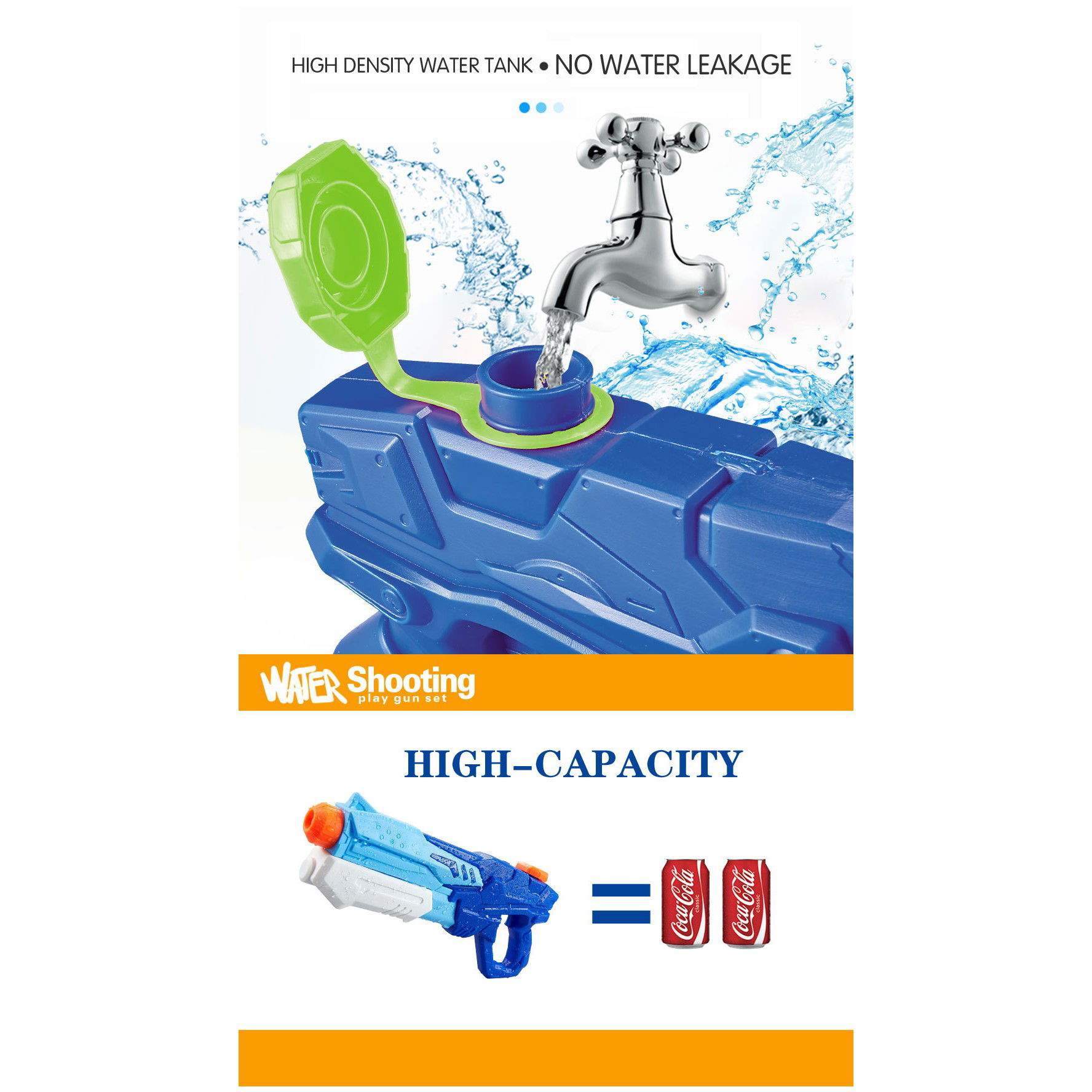 Pistol cu Apa pentru Copii, Rezervor, Pentru Piscina/Plaja, Flippy, 6ani+, Albastru, 600ML [7]