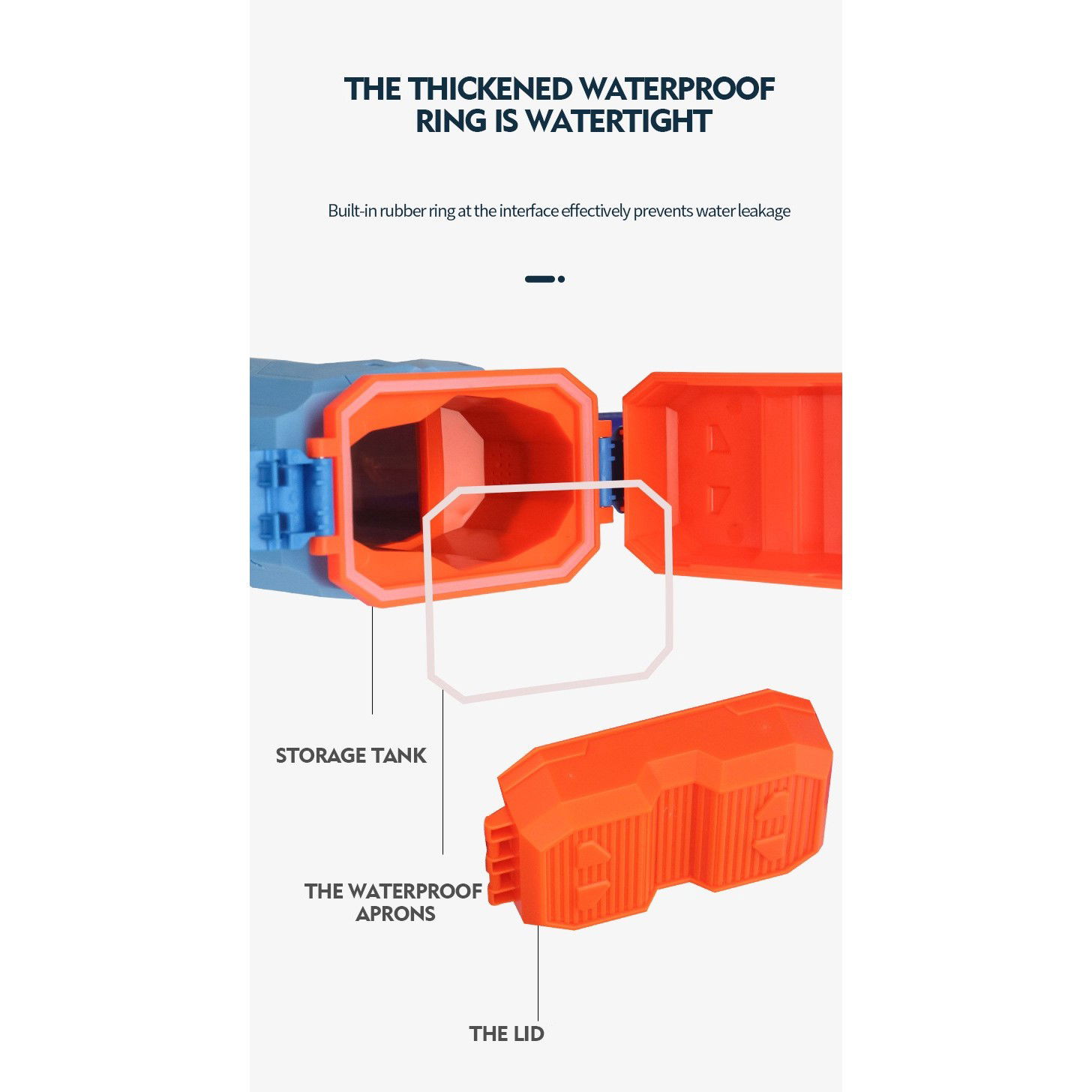 Pistol cu Apa pentru Copii, Rezervor, Pentru Piscina/Plaja, Flippy, 6ani+, 5 duze, Quick Fill, Albastru, 800ML [6]