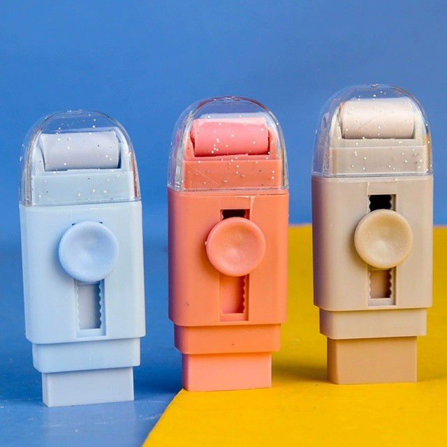 Radiera, Flippy, cu 2 Rezerve, Reglare Pull-Push, din Cauciuc, Kaki [5]