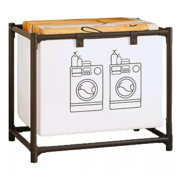 Articole pentru baie - Cos de Rufe, Flippy, 1 Cos, Cadru de Otel Inoxidabil, 97 x 44 x 57 cm, Negru